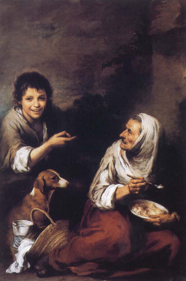 Bartolome Esteban Murillo Boys laugh at woman